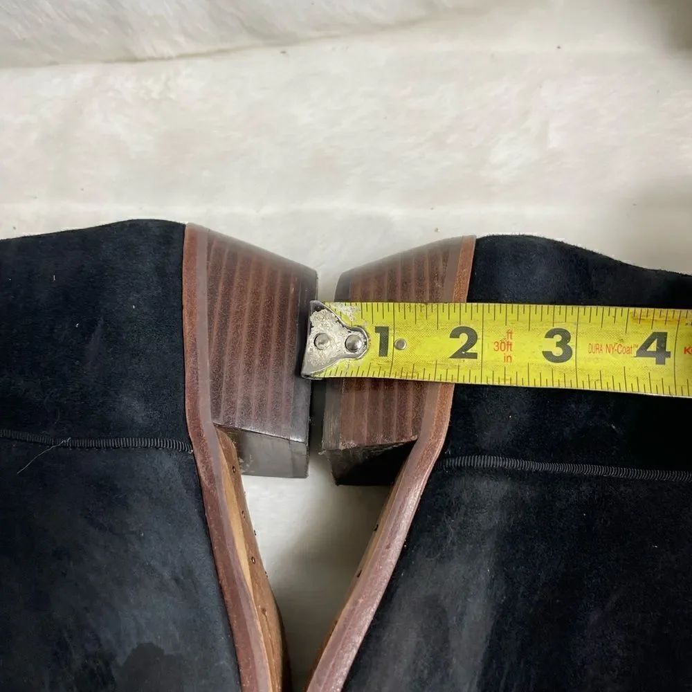Sam Edelman black Leather suede ankle boots side zipper pointed toe size 9.5 - Picture 8 of 12